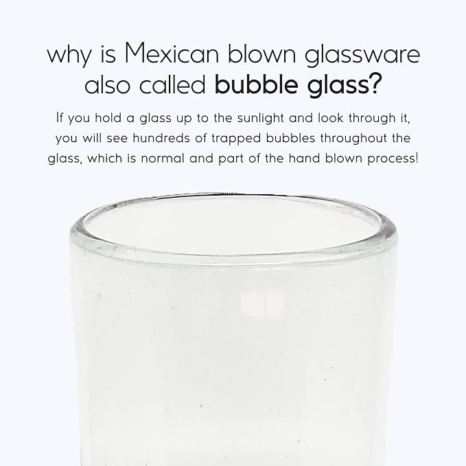 Clear 20 oz Tall Iced Tea Glasses (set of 6), Hand Blown Mexican Glassware, Recycled Glass Drinking Glasses, Lead-Free, Cocktail Margarita Glasses, Wine Glasses, Shot Glasses, Whiskey Glasses (IceTea) - Image 3