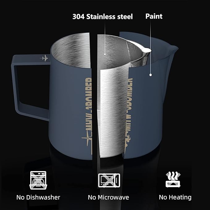 MHW-3BOMBER Espresso Steaming Pitcher Milk Frothing Pitcher Stainless Steel Milk Coffee Cappuccino Latte Art Barista Cup (Origin White, 16.9 Ounces), P5793-OS