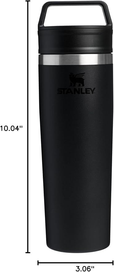 STANLEY Cafe To Go Travel Mug 20 oz | Leakproof Two-Part Drink Through Lid | Tumbler Cup for Coffee, Tea and Drinks | Insulated Stainless Steel Coffee Mug | BPA-Free | Black 2.0 - Image 10