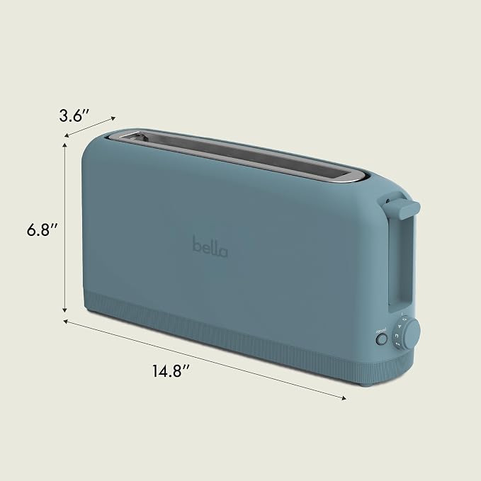 bella 2 Slice Slim Toaster, Fits-anywhere™ Kitchenware, 6 Setting Shade Control with Reheat & Cancel Buttons, Fits Sourdough, 10” Long Slot, Anti Jam & Auto Shutoff, 900 Watt, Surf - Image 8