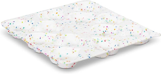 Messy Mutts Silicone Bake & Freeze Treat Making Mold | 12 Heart Shaped 1 oz Molds | 9" x 9" Tray | Dishwasher, Freezer, Oven Safe | Confetti