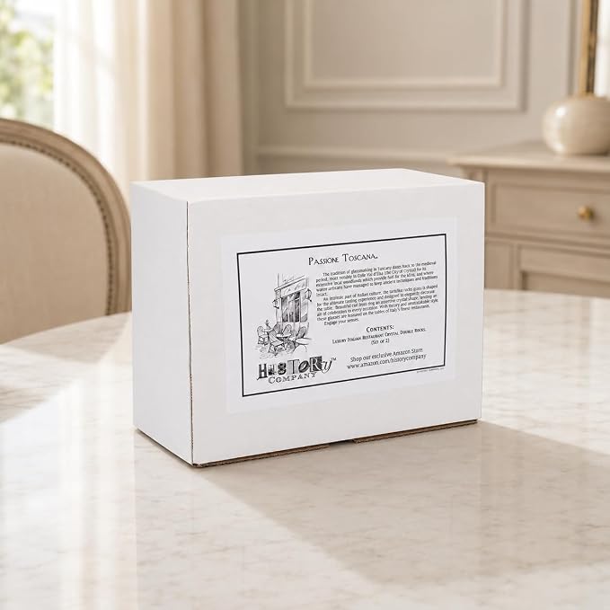 Luxury Italian Restaurant Crystal Double Rocks Glass, 2-Piece Gift Box Set - Image 5