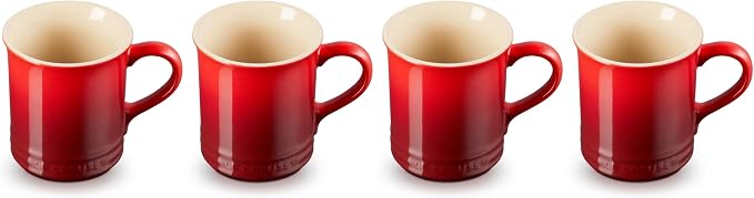 Le Creuset Stoneware Vancouver Mug, Set of 4, 14 oz. each, Cerise - Image 2