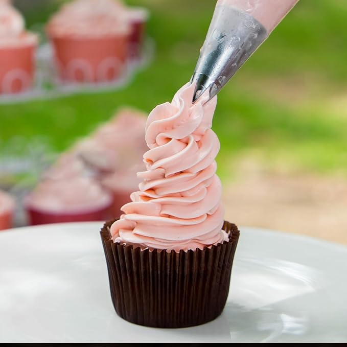 3 Pcs 1M Cake Piping Tips, Stainless Steel Icing Tips Seamless Frosting Piping Kit 1M Star Tip Nozzles for Buttercream Pipings Cake Cupcake Cookie Dessert DIY Art