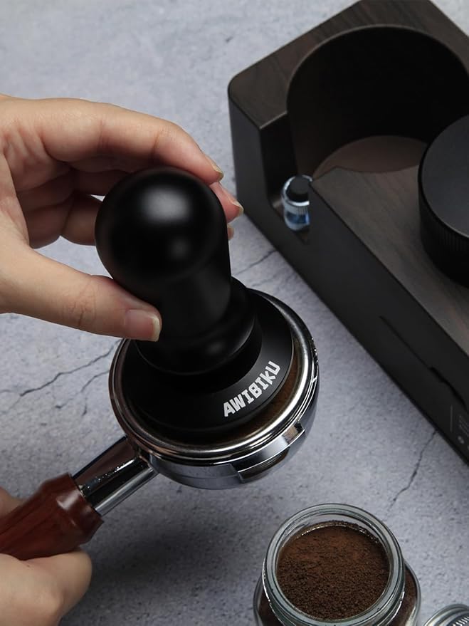 53.3mm Espresso Tamper Set – 30lb Calibrated Spring-Loaded Coffee Tamper with Click Feedback, 4-Leaf Leveler, 316 Stainless Steel Puck Screen Anti-Slip Mats for 54mm Portafilter