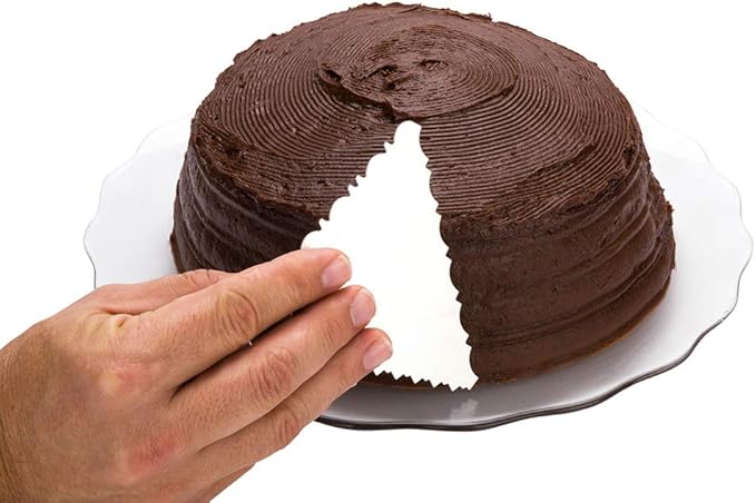 Restaurantware Pastry Tek 4.8 Inch x 3.8 Inch Cake Scraper 1 3-Pattern Cake Smoother - Pleated Edges Hanging Hole Metal Icing Smoother For Decorating Or Sculpting Desserts