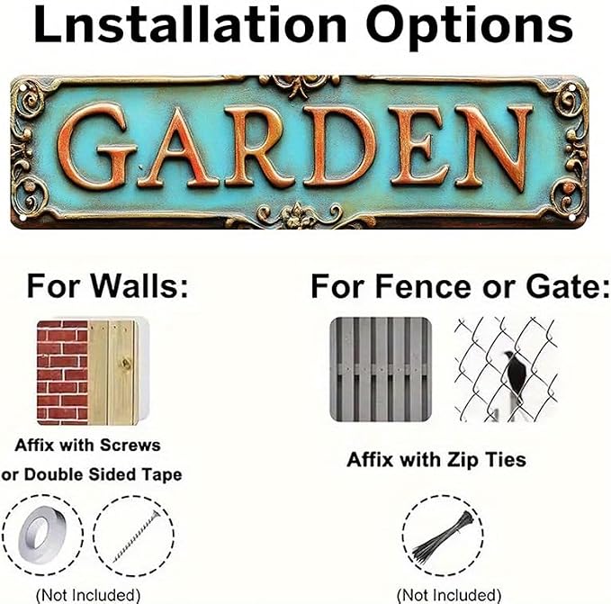 Bar Sign Bar Gifts Vintage Metal Wall Decor Sign"GARDEN" Street Sign Funny Man Cave Decor Accessories for Home, Bar, Bathroom, Bedroom Unique Retro Tin Signs for Outdoor 4 X 16 inches - Image 4
