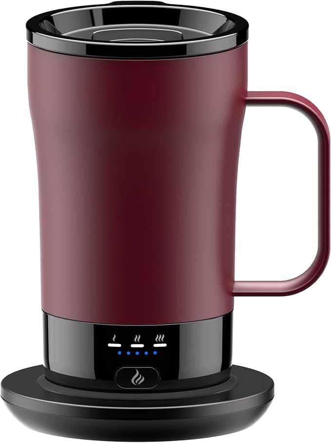 Self-Heating Coffee Mug, 14oz Heated Coffee Mug - Rechargeable Temperature Control Coffee Mug Keep Coffee Hot, Smart Mug Great Gift for Coffee Lovers & Slow Sippers by PUSEE