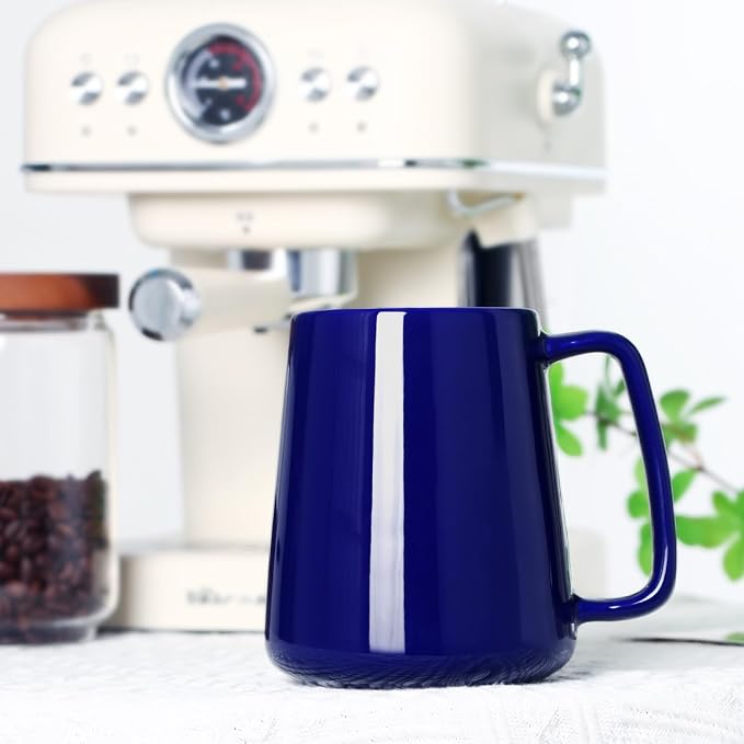 24 OZ Large Coffee Mug, Nice Ceramic Tea Cup with Big Handle for Dad Men Women, Unique Style For Any Kitchen, Blue - Image 6