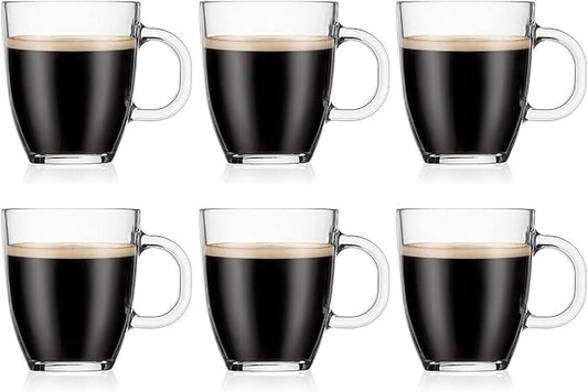 Bodum 12oz Bistro Coffee Mug Single-Wall Tempered Glass, 6 Pack, Clear by Bodum