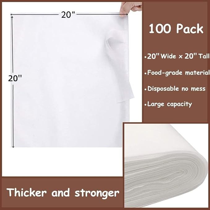 100 Pack Commercial Cold Brew Coffee Filters - 20''x 20'' Cold Brew System Filter Bags Disposable Brewing Bags Commercial Coffee Filters Fits 5 Gallon Buckets Coffee Shop Restaurants
