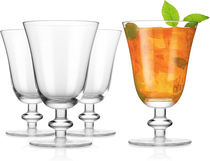 Royalrose Delight 9 oz Red Wine Glasses Set of 4 (Vintage Goblets Glasses) | Premium Vintage Water Goblets for Wine, Cocktails, Sparkling Water, Elegant Drinkware for Entertaining or Daily Use by RoyalroseLLC