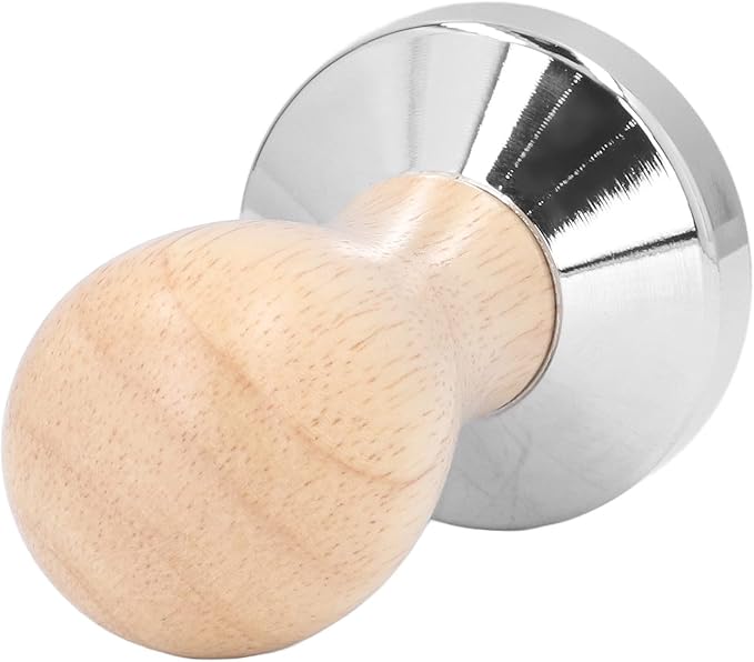49mm Coffee Tamper, Stainless Steel Espresso Tamper Coffee Press Tool with Wooden Handle Espresso Machines Accessory