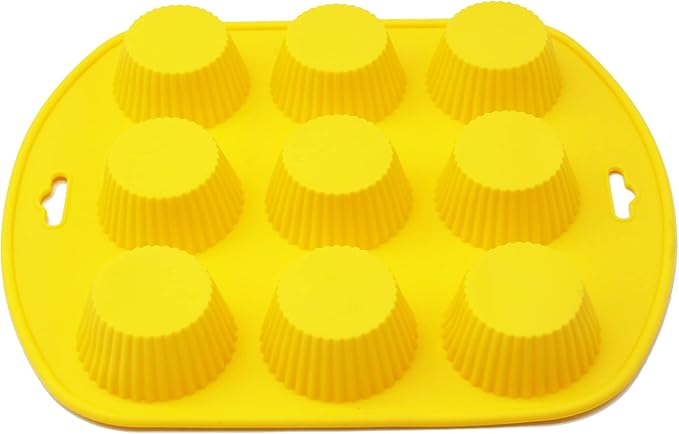 X-Haibei Round Cupcake Silicone Mold Pan - 2.3-Inch Cavity for Baking, Jello, Gelatin, Muffins, Wax Tarts & Soap Making