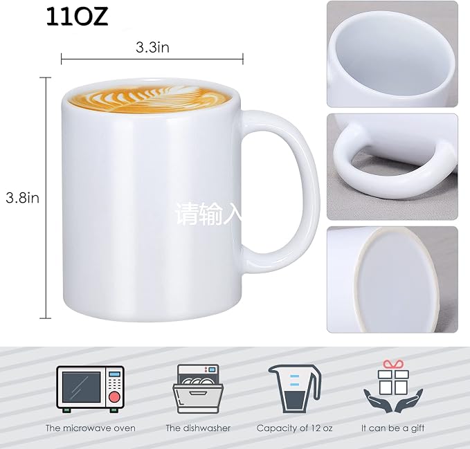 Sublimation Mugs, 12Pcs Coffee Mugs Blank White Ceramic Coffee Mug Set Sublimation Cups 11 oz Christmas Coffee Mug for Hot Chocolate Latte Tea Milk DIY Products - Image 2