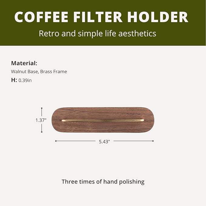 Coffee Filter Holder, Cone Coffee Filter Holder Storage, Coffee Filter Stand for V60 Coffee Filters Size #01 and #02 (B Walnut)