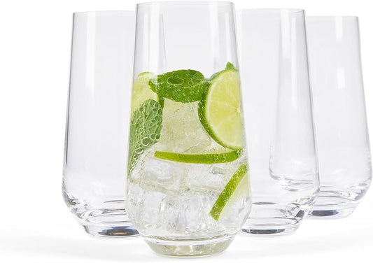 Larder & Vine Crystalline Glassware Tumbler Set, Artisan Drinkware for Cocktails, Water, Whiskey or Spirits, Handmade in Poland (Classic Tall) by LarderVine