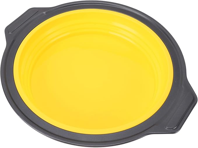 Silicone Cake Pan, Foldable Cake Pan Press Type Quick Release Heat for Layer Cake (Yellow) - Image 3