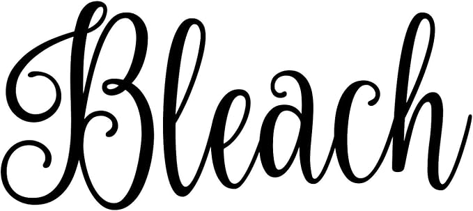 Bleach 4.5w x 2h Label | Laundry Room Organization | Die Cut Vinyl Decal | Black Fancy Font (Sticker Only) by MinglewoodTrading