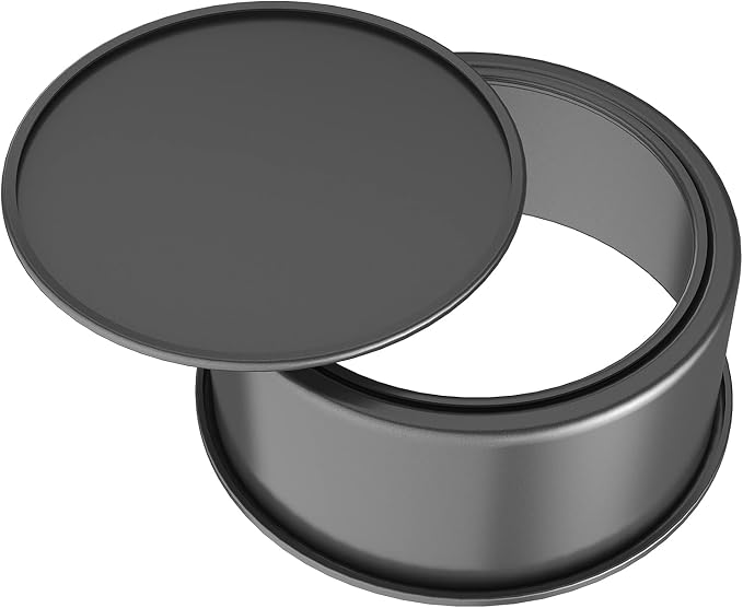 CHEFMADE Round Cake Pan, 8-Inch Chiffon Pan with Removable Loose Bottom | Non-stick carbon steel round baking pan, oven & Instant Pot. Ideal for chiffon, angel food, and sponge cakes (Black) - Image 5