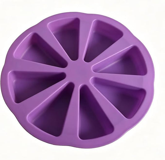 Silicone Dessert Mold Silicone Cake Mold Baking 8 Cavity Non Stick Multipurpose Baking Pan Easy Release Flexible with 8 Connected Cavities for Cakes Bread Chocolate Pizza (Purple) by Unknown