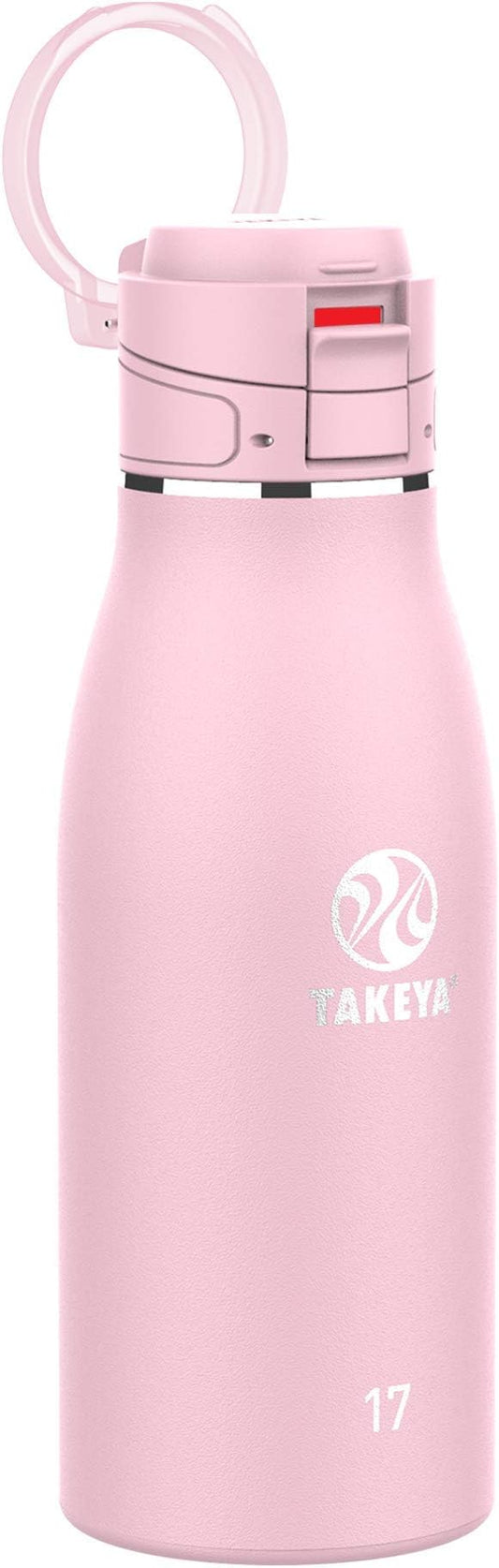 Takeya Traveler Stainless Steel Travel Coffee Mug with Flip-Lock Lid (17 oz, Blush)- Leakproof Insulated Mug for Coffee & Tea by Takeya