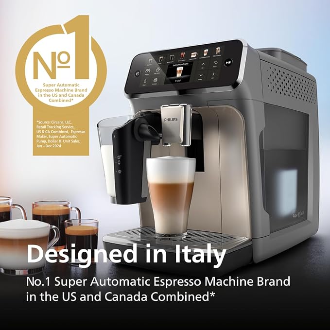 Philips 4400 Series Fully Automatic Espresso Machine, LatteGo Milk System, Integrated Grinder, 12 Hot & Iced Coffee Pre-Sets, Quick Start, SilentBrew, 15-Bar Pressure, Black Chrome (EP4444/90) - Image 7