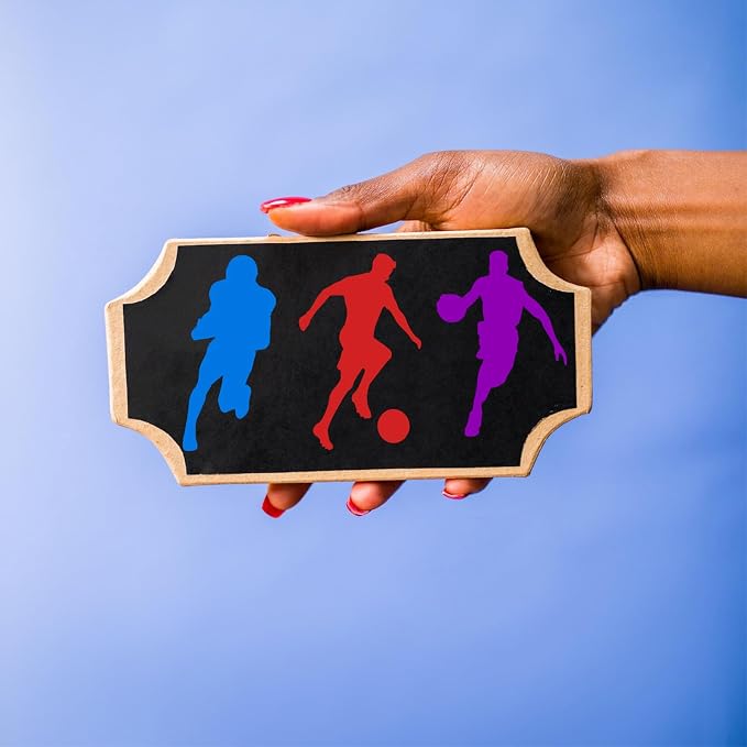 FINGERINSPIRE Athletes Silhouette Stencil for Painting with Brush 11.8x11.8inch Reusable Cheering Squad Template Hollowed Football Basketball Stencil Plastic PET Sports Theme Template for DIY Crafts - Image 7