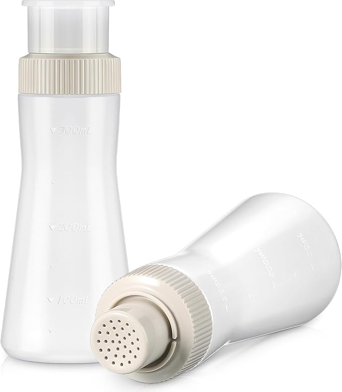 Havawish 1 Pcs Cake Syrup Dispense 12 Oz/350ml Graduated Plastic Squeeze Bottle for Soaking Honey Syrup Rain Spray Bottle with Sealing Lid Easy Storage Reusable Baking Tools (White)