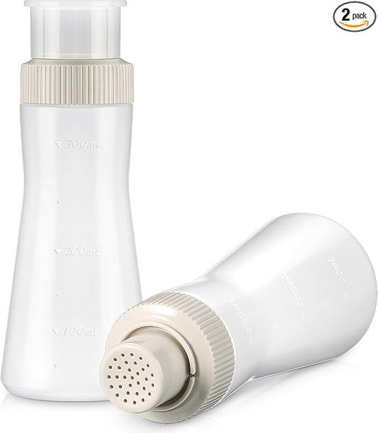 Havawish 2 Pcs Cake Syrup Dispense 12 Oz/350ml Graduated Plastic Squeeze Bottle for Soaking Honey Syrup Rain Spray Bottle with Sealing Lid Easy Storage Reusable Baking Tools (White)