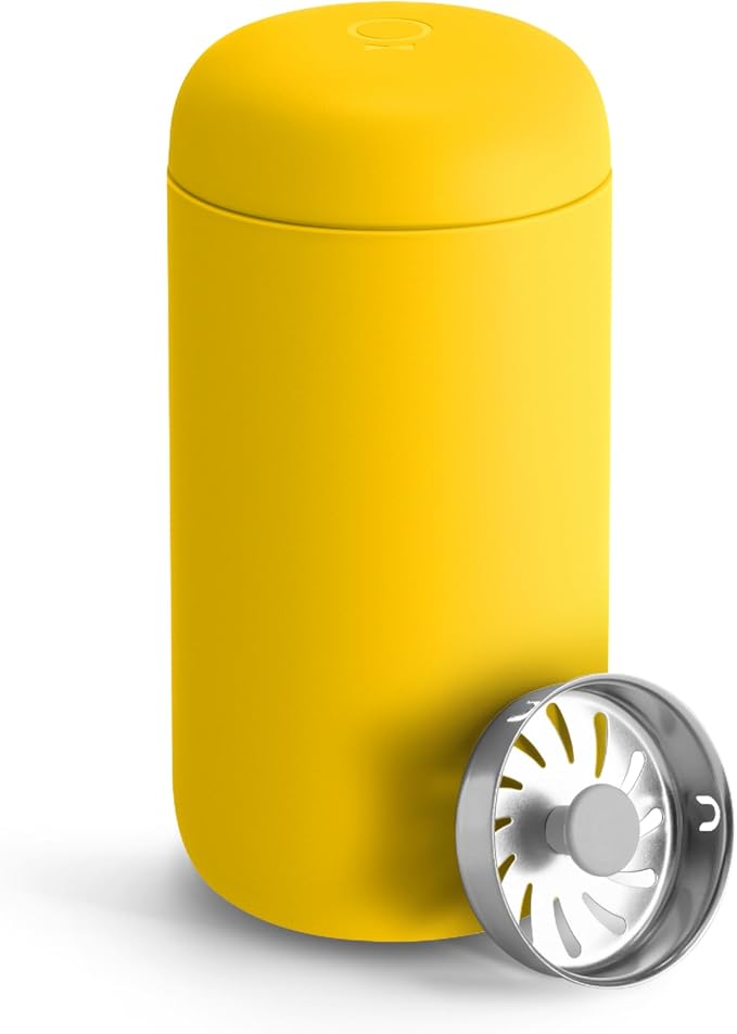 Fellow Carter Move Ceramic Lined Travel Coffee Mug 12 oz Stainless Steel | No Metallic Taste Coffee Tumbler, Leak-Proof Lid, Dishwasher Safe, Hot 12Hr Cold 24Hr, BPA-Free, Fits Cup Holders, Lemon Zest by Unknown
