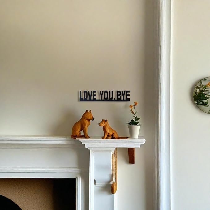 2025 New Year Gift - Cute Metal Door Topper Love You Bye Over Door Frame Decor Corner Sign Black Ornaments Wood Decorations Funny Christmas (LOVE YOU BYE) - Image 7