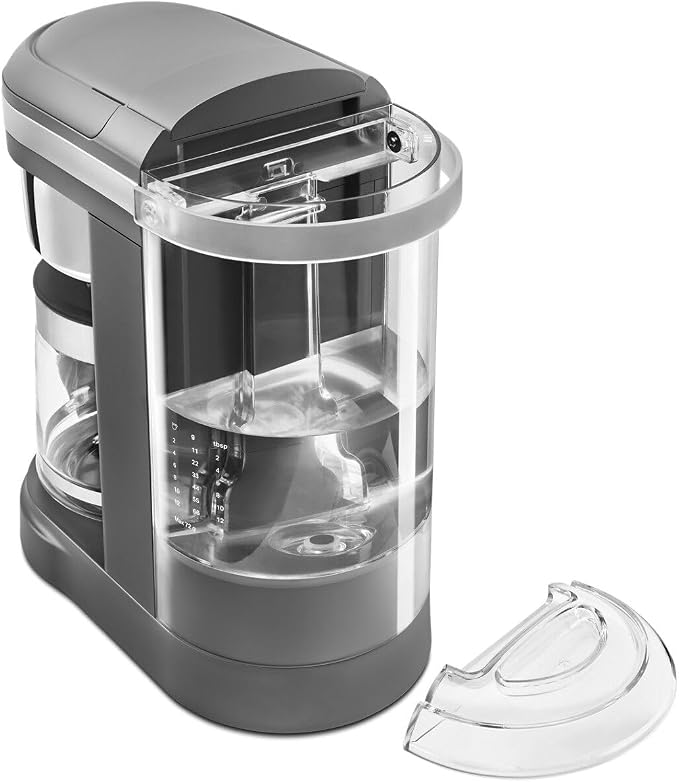 KitchenAid 12 Cup Drip Coffee Maker with Spiral Showerhead, KCM1208 | Matte Grey, Even Saturation for Rich Coffee Flavor, Easy-to-fill Removable Water Tank, Programmable Warming Plate - Image 3