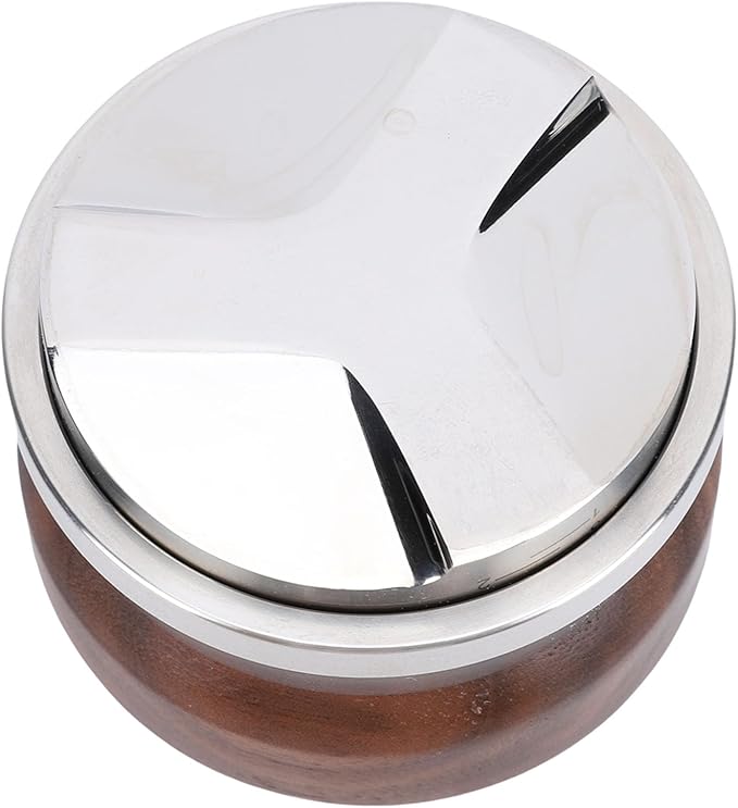 GLOGLOW Tampers Coffee Leveler Coffee Leveling Tool with Stainless Steel Base Walnut Wood Handle for Single Head Machine 53mm Distributor Tamper Adjustable Adjustable