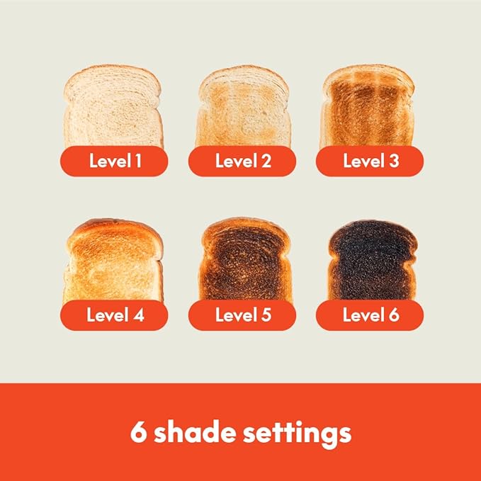 bella 2 Slice Slim Toaster,Fits-anywhere™ Kitchenware,6 Setting Shade Control with Reheat & Cancel Buttons,Fits sourdough,10” Long Slot,Anti Jam & Auto Shutoff,900 Watt,Oatmilk,(Pack of 6) - Image 5