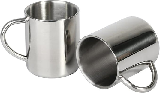 IMEEA Small Coffee Mug 10oz Double Wall Stainless Steel Cups, Set of 2 by IMEEA