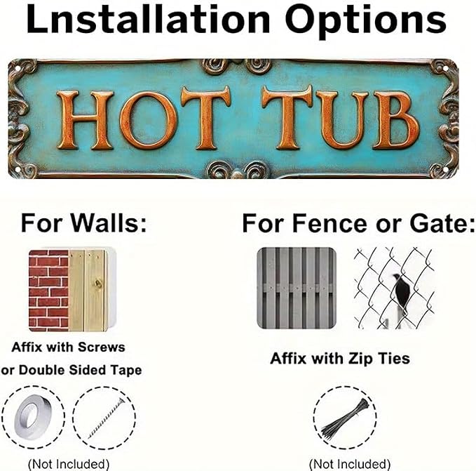 Kexle Vintage Metal Wall Decor Sign 'HOT TUB' - Red, 4 x 16 Inches, Retro Bar Sign for Home, Man Cave, Bar, Bathroom, Bedroom, Kitchen, Garage, Office - Image 5