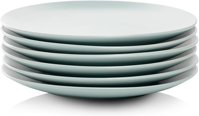 10 Strawberry Street Wazee Matte 8.25" Coupe Salad Plate, Set of 6, Mineral Blue - Image 3