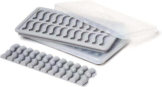 LĒVO Gummy Worm Silicone Candy Molds - Set of 2 Candy Mold Trays with Dividers & Snap On Lids - Make Your Own Two Tone Gummy Worms - For Your LĒVO Infusion - Made from Non-Stick Food Grade Silicone by L%C4%92VO
