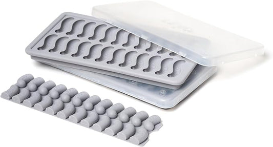 LĒVO Gummy Worm Silicone Candy Molds - Set of 2 Candy Mold Trays with Dividers & Snap On Lids - Make Your Own Two Tone Gummy Worms - For Your LĒVO Infusion - Made from Non-Stick Food Grade Silicone by L%C4%92VO