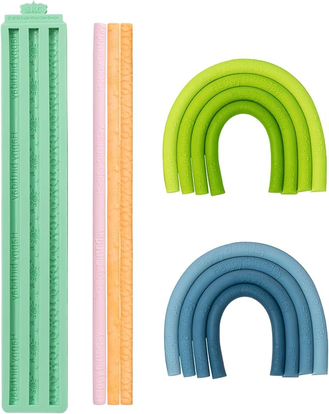 KALAIEN Hemp Rope Fondant Mold, Pearl Knit Rope Silicone Mold Macrame Tassel Cake Decorating for Baking Cookies, Clay Molds, Sugarcraft, Chocolate, Candy, Pastry Molds (Rainbow)