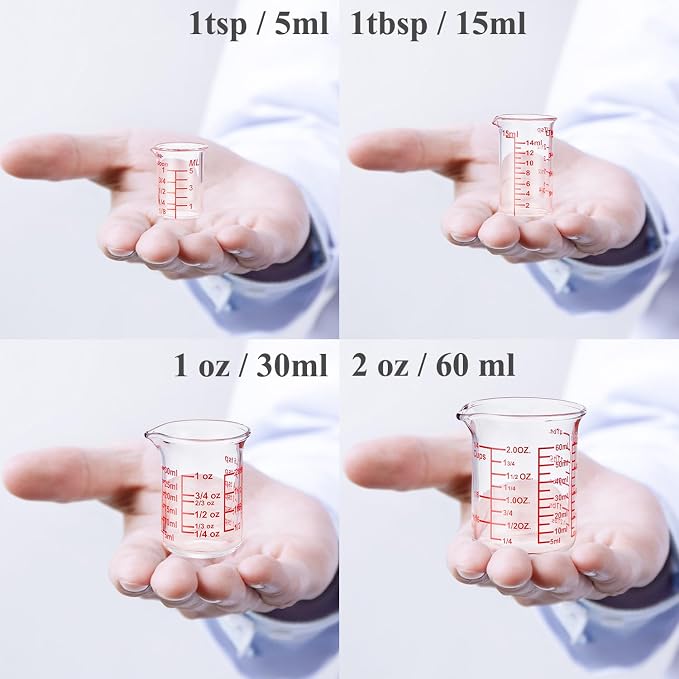 Ackers 4-Piece Glass Measuring Cup Set, Borosilicate Beaker Style Nesting Liquid Measuring Cups - Image 8