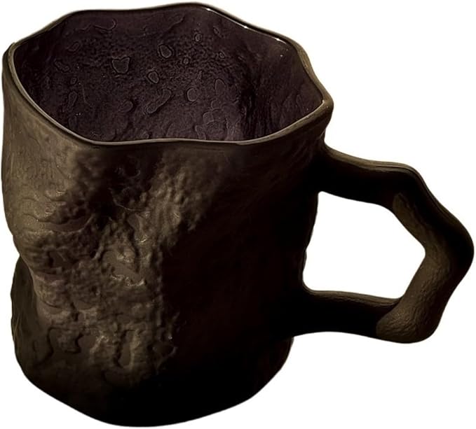 drinking glassware Glass Cups with Handle for Water Milk Juice Coffee(Black) by Unknown