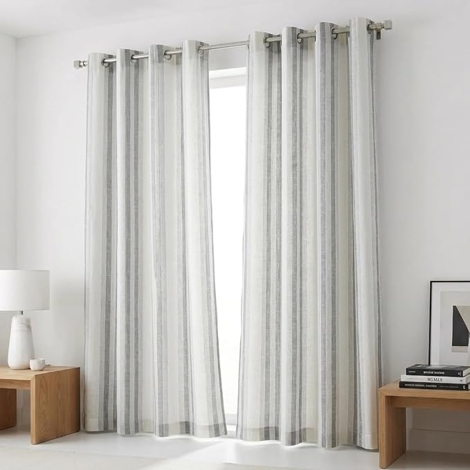 Urban Villa Cotton Grommet Curtains 52x84 (2 Panels) Curtis Stripes by CottonTrends