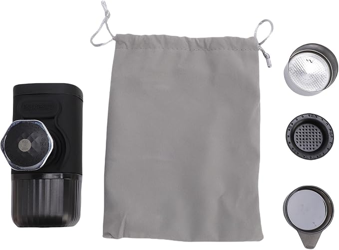Portable Coffee Maker Lightweight and Compact Manually Operated Coffee Machine for Travel Camping Hiking ABS 100ml (Black) - Image 6