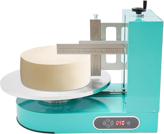 Cake Icing Machine 200W Auto Cream Spreading Machine w/Scraper & LCD Display, Professional Cake Decorating Machine Frosting Turntable for 4-16 Inch Cakes, 7.87" Height Adjustable of Spatula (Green)
