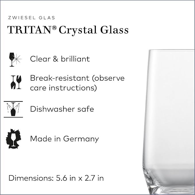 Zwiesel Glas Pure Tumbler (Set of 6), Drinking Glasses for Several Beverages, Dishwasher-Safe Machine-Made Tritan Crystal Glasses, Made in Germany (12 Ounce) - Image 2