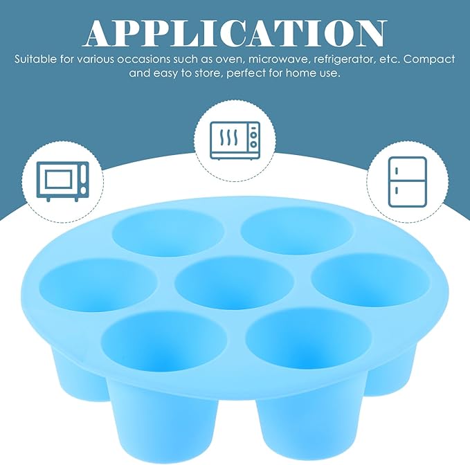 Healifty Silicone Non-stick Muffin Cake Mold Baking Tray for Air Fryer and Oven Small Blue Cupcake Pan Food-grade Material for Muffins Cakes Brownies and Chocolate Desserts