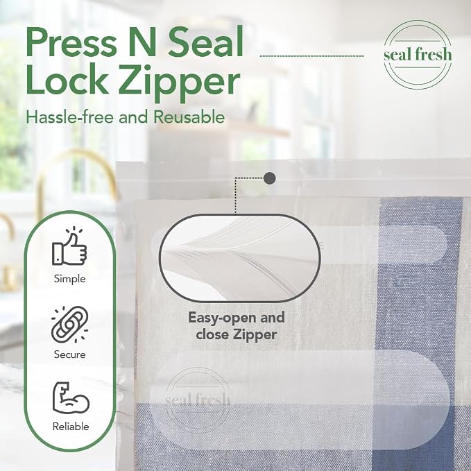 Seal Fresh 5 Gallon Large Plastic Storage Bags – 18" x 24" (15 Count) – Reusable XXL Extra Large Clear Jumbo Zip Bags with Sealable Zipper Top For Clothes, Travel, Moving - Image 5