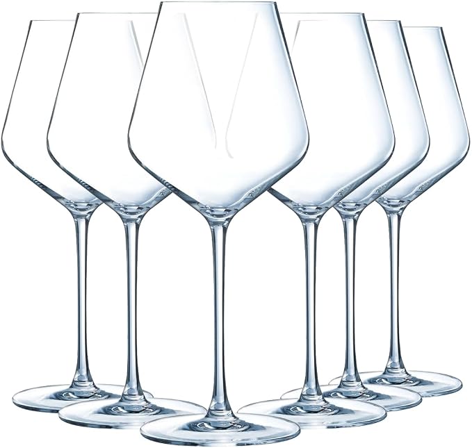 Chef&Sommelier - Distinction Collection - 6 Wine Glasses 47cl - Made in France - Sturdy Packaging by Chef+%26+Sommelier